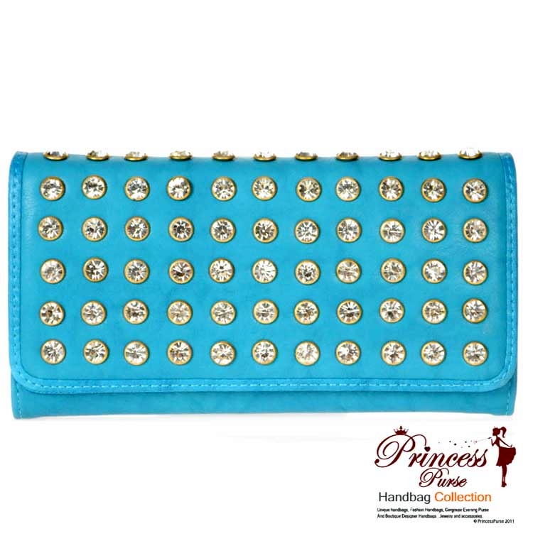Designer Inspired TriFold Wallet w/ Rhinestone Decor. Wholesale